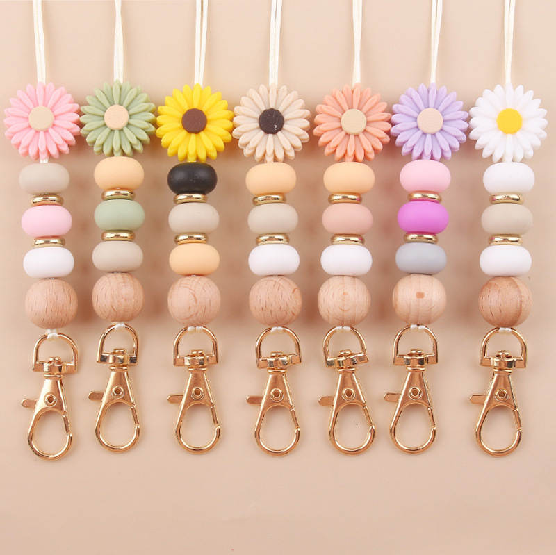 Pastel Rainbow Lanyard Keychain Rainbow Colourful Wristlet Strap ID Tag Badge Teachers Student Backpack Charm Accessories Gift Image 2