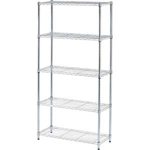 Alera ALE Étagère métallique résidentielle à cinq niveaux 36w X 14d X 72h en métal argenté - Product Image 1