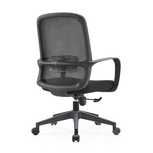 Chaise de bureau à domicile moderne Foshan dossier en maille plastique noir contemporain avec support lombaire chaise élévatrice en tissu - Product Image 5