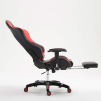 Chaise de bureau en cuir rouge pour joueurs PC avec dossier de soutien, hauteur réglable, chaise de jeu inclinable, vente en gros