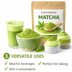 Té <span class=keywords><strong>Verde</strong></span> <span class=keywords><strong>Matcha</strong></span> Orgánico Ceremonial en Polvo Instantáneo para Adelgazar, Paquete a Granel de 30g, Bolsa y Caja Reciclables - Product Image 2