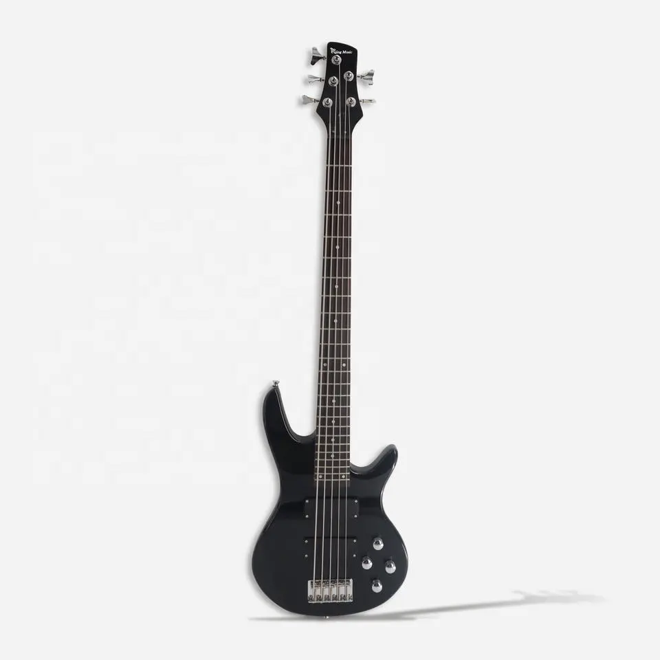 卸売ブラックカラー24フレット4弦エレキベースギターアコースティックベースギターキット中国工場から