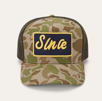 Casquette Trucker 5 Panneaux Personnalisée Haut de Gamme avec Logo Brodé, Motif Camouflage Hip-Hop Formel, en Toile Polyester/Coton Haute Performance