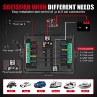 Panel de Interruptores de 8 Canales Elite con Control Inalámbrico, Interruptor Momentáneo Pulsado, Universal para Toyota Land Cruiser