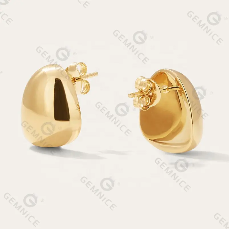 Gemnel jewelry 925 sterling silver 18k gold wholesale latest designs hot selling solid silver chunky earrings