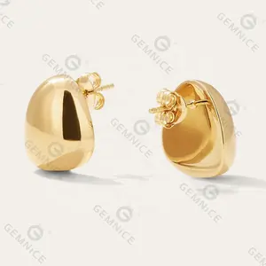 Gemnel Jewelry 925 Sterling Silver 18k Gold Wholesale Latest Designs Hot Selling Solid Silver Chunky Earrings