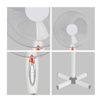 Ventilateur sur pied 16 pouces à prix usine avec base croisée de 450 mm et grille en maille, ventilateur électrique AC/DC sur pied