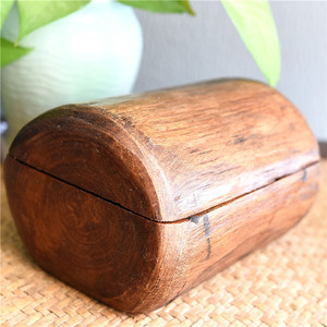 Ensemble de boîtes de rangement en bois massif, faites à la main, grain de bois naturel, ornement de bureau, boîte à bijoux, style d'Asie du Sud-Est - Product Image 4