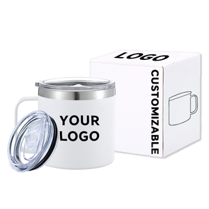 12oz 304 Stainless Steel Double Walled Vacuum Insulated Leak-Proof BPA Free Car <b>Coffee</b> Mug with Handle and Lid Straw Cover - Product Image 1