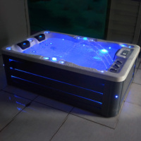 Bon marché, spa extérieur pour 2 personnes, baignoire de luxe en acrylique pour jardin, massage par hydromassage à débordement et jet, baignoire d'hôtel
