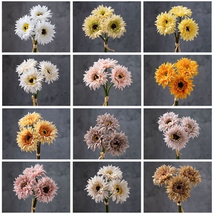 Bouquet de chrysanthèmes artificiels en tissu pour cérémonie funéraire, fleurs pour le nettoyage des tombes, nouveau bouquet de chrysanthèmes d'automne - Product Image 4