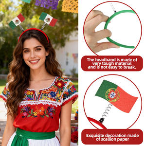 Serre-tête à motif drapeau Coupe du Monde de Football 2026 États-Unis Canada Mexique, accessoire de décoration pour fête de supporters - Product Image 4