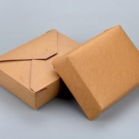 700 800 1000 1200 1500 1800 2000ml Kraft Déjeuner Repas Boîtes Alimentaires Micro-ondes Sans Graisse Papier À Emporter Boîte À Lunch Conteneurs
