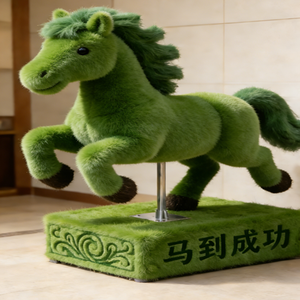 Sculpture de cheval en verdure artificielle, topiaire florale personnalisable pour jardin extérieur, centre commercial, décoration de l'année du cheval - Product Image 4