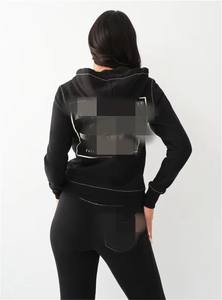 Herbst Winter Damen bekleidung Reiß verschluss Crop Jacke und Jogging hose Casual Outfits <span class=keywords><strong>2</strong></span>-teiliges Hosen-Set Damen bekleidung Streetwear - Product Image 6