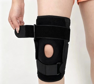 Supporto per <span class=keywords><strong>Ginocchio</strong></span> Regolabile con Cerniera, Ginocchiera Aperta per Recupero da Infortuni Sportivi, Stabilizzatore per Lesioni al Menisco - Product Image 1