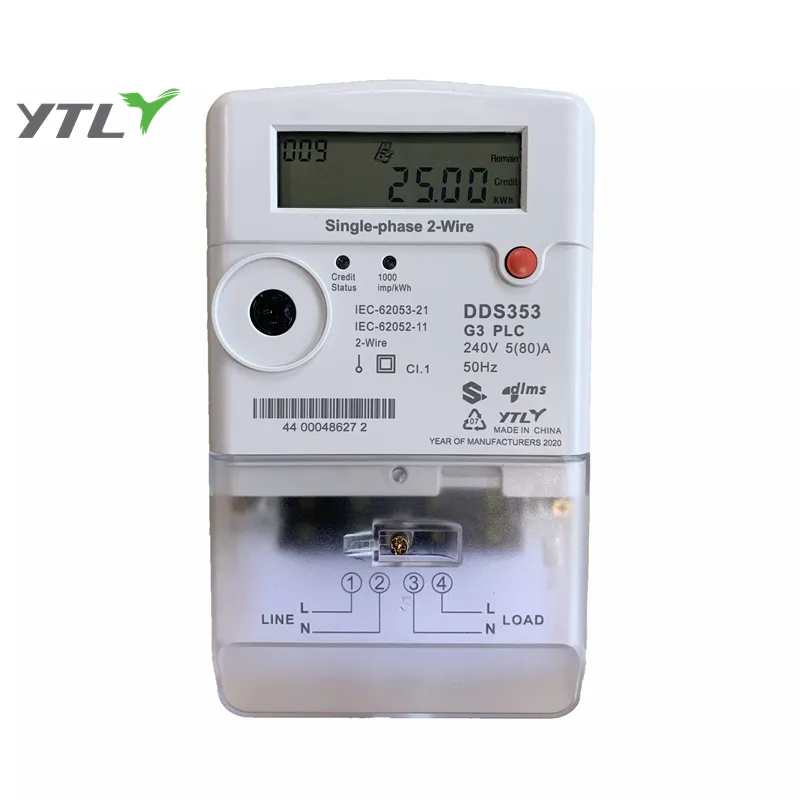 YTL misuratore prepagato Split tipo 1P 2 filo G3 PLC comunicazione IEC misuratore di energia