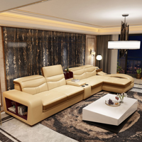 Vente en gros d'ensemble de canapés de luxe en similicuir dernier modèle 1 + 2 + 3 pour villa, hôtel et appartement, meubles de salon
