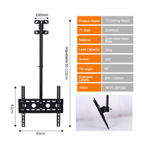 Soporte de montaje en techo de TV LED de rotación de 360 grados de movimiento completo para soporte de TV de 26-60 pulgadas