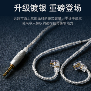 สายต่อหูฟัง ND 3 เมตร ชุบเงิน หัวกลม 3.5 มม. 0.75/0.78 แบบยูนิเวอร์แซล CCA/KZ/TRN/QDC/<span class=keywords><strong>TFZ</strong></span> - Product Image 2