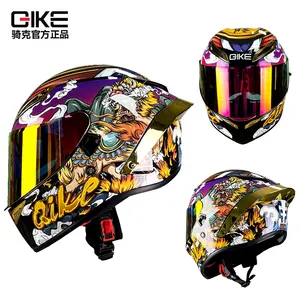 Casco moto uomo quattro stagioni universale doppie lenti grande coda casco Bluetooth moto Rider scopri casco completo