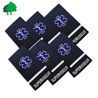 Épaulettes brodées personnalisées avec logo OEM, en tissu écologique, à coudre |   Écussons en sergé de polyester pour le personnel hôtelier
