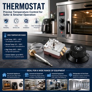 <span class=keywords><strong>Thermostat</strong></span> capillaire pour chauffe-eau, réglable de 30 à 110 degrés, interrupteur de contrôle de température pour bouilloires électriques et radiateurs, bouton ego - Product Image 1
