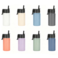 Bouteilles d'eau isothermes en acier inoxydable à double paroi de 12 oz et 16 oz, personnalisables avec logo d'entreprise, écologiques, pour cadeaux d'affaires et activités sportives pour enfants, avec couvercles.