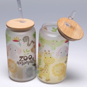 TD animali dello Zoo bevono tazza elegante bicchiere barattolo di vetro