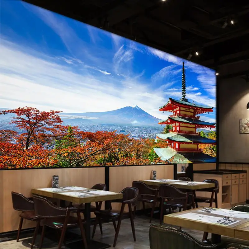 जापान माउंट फ़ूजी वॉलपेपर जापानी स्टाइल रेस्तरां बॉक्स दीवार सजावट भित्ति भोजन सुशी रेस्तरां वॉलपेपर