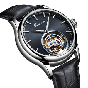 Envío Directo de Reloj Mecánico Hangzhou Original con Correa de Cuero y Tourbillon Real, Resistente al Agua 5BAR, para Hombre - Product Image 5