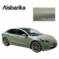 Película Protectora de Pintura (PPF) Verde Mate para Autos, TPU Autoregenerable, Color Verde Caqui Metálico Satinado, Antiarañazos, Venta al Por Mayor de Fábrica