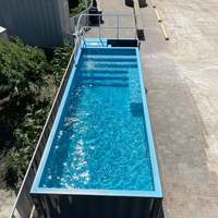 Piscine conteneurisée portable 20 pieds 40 pieds, piscine extérieure modulaire préfabriquée, fabricant OEM ODM Chine