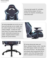 Chaise de jeu ergonomique personnalisée en cuir PU avec vérin à gaz à 3 positions, design moderne, chaise de bureau pivotante de type racing pour adultes