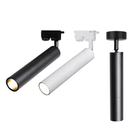 Spot LED COB sur rail, encastré ou en saillie, à tube long, en aluminium noir et blanc, rotatif, pour intérieur, maison et commerce