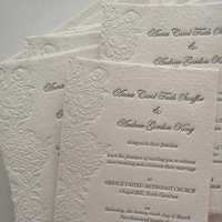 Invitations de mariage de style européen en coton gaufré et débossé, impression héliogravure sur papier spécial, personnalisées, vente en gros transfrontalière