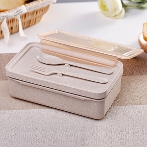 Box Lunch Box Biodegradable Wheat Straw Fiber Tiffin Lunch Box Bento Box Lunch Leakproof Food Container With Lid
