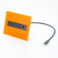 Module d'extension I/O USB-C vers USB-A pour Ethernet RJ45 et écran 4K avec gaine en PVC pour ordinateur
