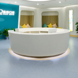 Mostrador de Recepción Circular de FRP Dental de Alto Brillo Q059 con Tira de Luz LED Integrada para Sala de Espera de Hospital, Centro de Spa - Product Image 2