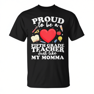 Camiseta premium orgullosa de ser maestra de quinto grado como mi mamá - Product Image 2
