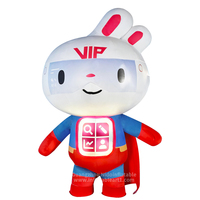 Modèle de lapin de dessin animé personnalisé accessoires de fête de vacances mascotte vêtements gonflables pour la publicité extérieure dessin animé gonflable personnalisé