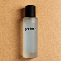 Flacon de parfum en verre cylindrique givré personnalisé de 35 ml, 50 ml, 100 ml, avec bouchon en plastique, impression de logo en sérigraphie, pulvérisateur à pompe, atomiseur personnalisé