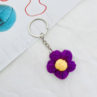 En gros : Porte-clés de voiture, Porte-clés fleur tissée au crochet, Décorations suspendues, Pendentifs pour sacs de demoiselles d'honneur