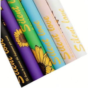 Luxury 58*58cm Sun Flower <b>Pattern</b> Printed Plastic Waterproof Flower Wrapping <b>Paper</b> for Florist Wrapper - Product Image 1