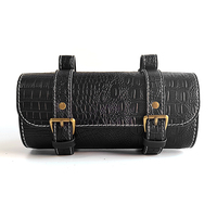 MJMOTO Mini sac à outils de moto en cuir de qualité rétro imprimé crocodile Sac de moto étanche Sac de selle de moto résistant à l'usure