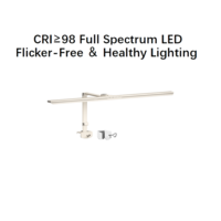 Lampe de bureau LED 95 CRI contemporaine, écologique, en métal, pliable, avec variateur tactile/infrarouge, pour l'étude, la peinture, la pratique du piano