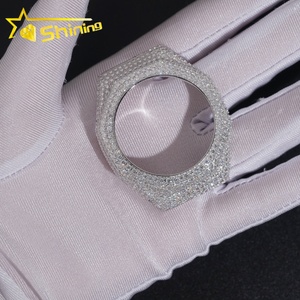 Montre Ga2100 avec boîtier et lunette sertis de diamants Moissanite, testés au testeur de diamants, plaqué argent 925 sur laiton. - Product Image 1