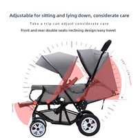 Poussette double en métal légère et pliable pour bébés de 0 à 6 mois, position assise et allongée, compagnon de voyage ultime pour deux