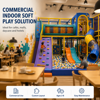 Structure de jeu commerciale d'intérieur : Tour, grande piscine à balles en plastique, pont en corde, toboggan – Conforme ASTM EN1176, personnalisable