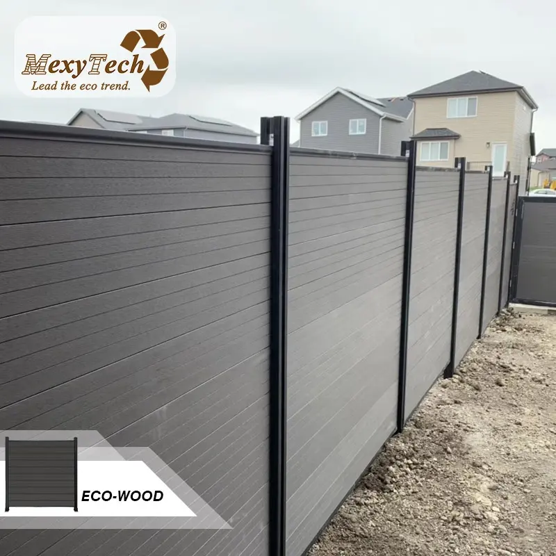 Privacy Divider WPC wood plastic composite outside yard fence panels fire-proof composite fence Outdoor Screen Enclosure